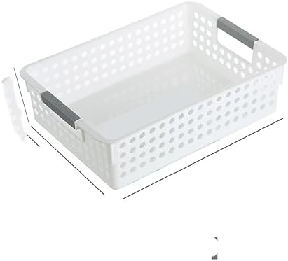 Large Table top Sundries Storage Frame, Plastic Openwork Bathroom Storage Basket, Amphora Handheld Square Organizer Storage Basket 浅口【中号】 image 4