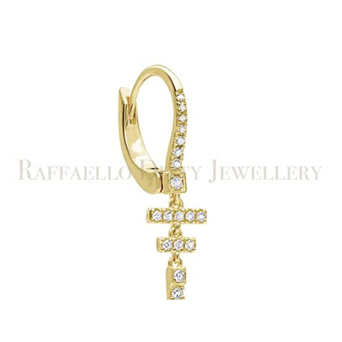 Real Diamond Bar Dangle Earrings 14K Solid Yellow Gold Drop Earrings Natural Pave 0.41 Ct Hi/Si #TOP2