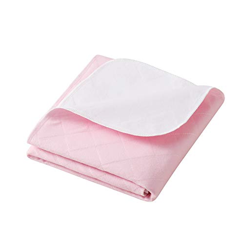 Beedsooth Washable Premium Incontinence Bed Pad for Adults or Children with Bed wetting Super Absorbent Bed Protection Draw Sheets Pink - 86×132cm