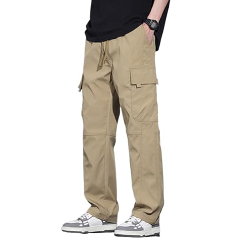 Pantalon cargo homme chinos de travail gris grande taille style streetwear jogging