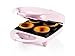 Bestron Gaufrier pour 4 mini gaufrettes, Gaufrier pour coupelles à gaufres glacées, Revêtement anti-adhésif, Design rétro, 520 Watts, Couleur: rose AWCM4P
