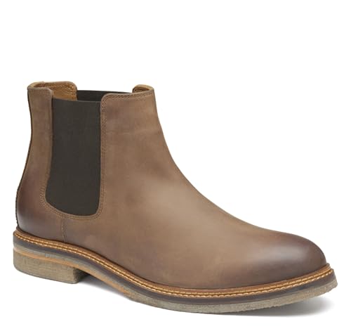 Johnston & Murphy Calder Chelsea - Zapatos para hombre, botas de cuero casuales y de vestir para hombre, para el trabajo y el uso diario, marrón (Brown Oiled), 41.5 EU