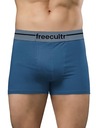 Image of Freecultr Men's Cotton Trunks | Breathable & Moisture Absorbing | Soft Comfort Fit | Everyday Innerwear