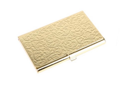 Damask Embossed Metal Business Card Case
