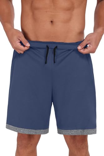 Image of Mens Pajamas Set Lightweight Summer Pjs Sleepwear Soft Comfy Short Sleeve Loungewear With Pocket (S-4X)