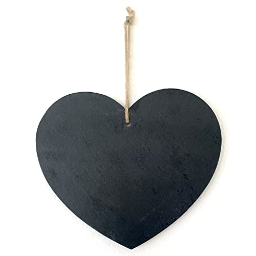 creativ home Schiefer- Herz Hänger 20 x 17 cm. Schieferherz. Steinherz. 9818108-00. Kanten GESCHNITTEN.