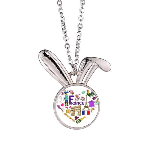 Collier cœur drapeau France aux finitions émail premium