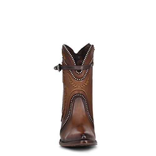 Cuadra Women's Bootie in Bovine Leather with Embroidery and Zipper3
