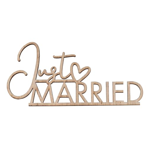 Ginger Ray Wooden Just Married Gedeck, Braun