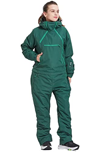 Bumdeep Womens One Pieces Ski Suits Jumpsuits Snowsuits Snowboard Jackets Waterproof(Green,S) #TOP1