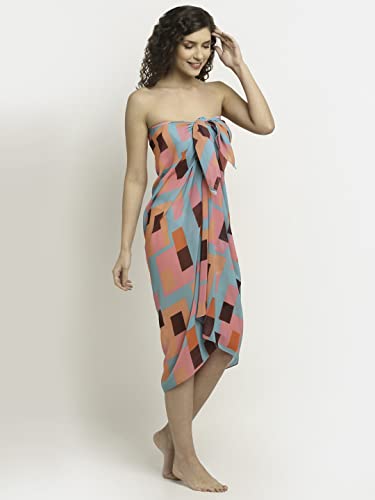 Image of EROTISSCH Women's Poly Georgette One-Piece Swimsuit Cover-Up Sarong, Made of 100% Polyester, Quick-Dry, Lightweight Beachwear for Girls with Adjustable Halter Neck, Suitable for Beach,Resort&Pool