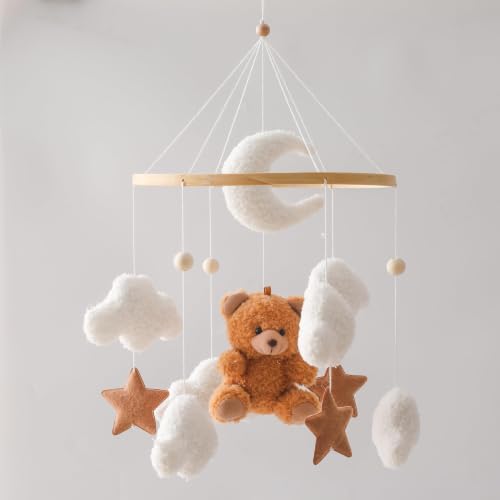 EERKEOD Baby Crib Mobile Teddy Velvet