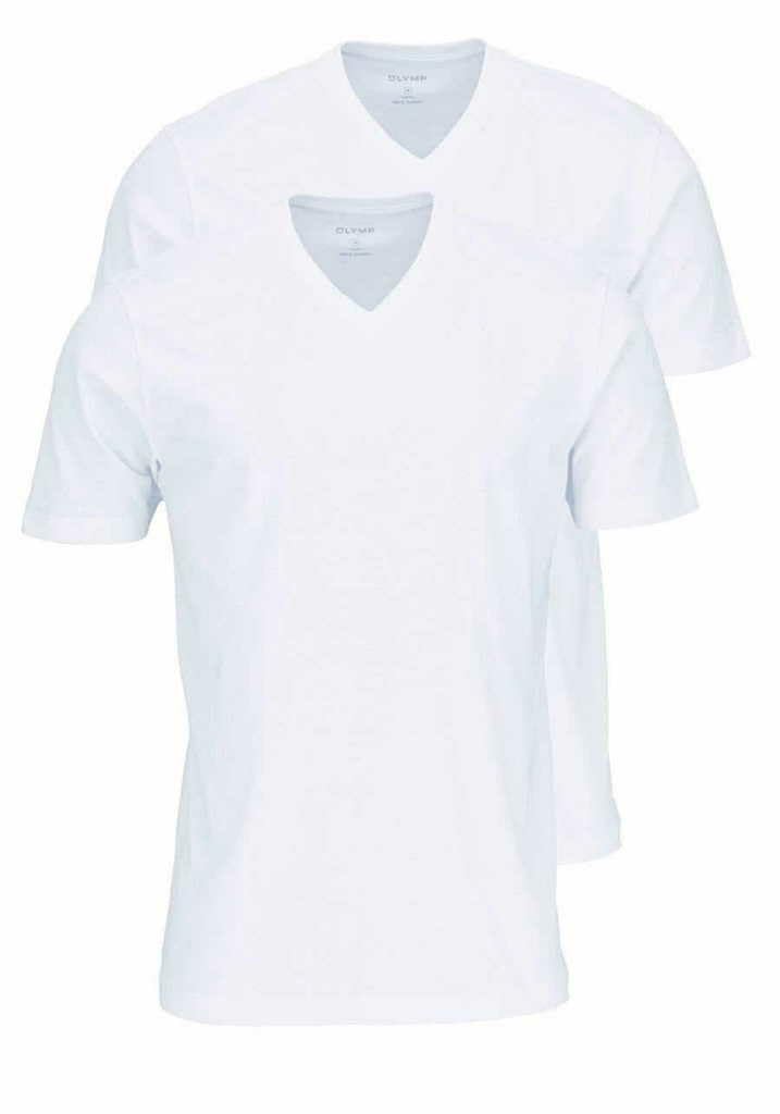 OLYMP T-Shirt Casual – Herren, Weiß, Größe M
