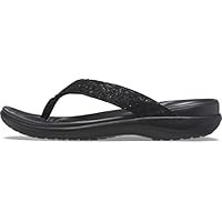 Crocs Women's Capri V Flip Flops | Sandals for Women, Black Glitter, 10 Women