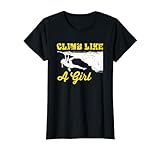 Joli graphisme d'une fille grimpante et une citation cool « Climb like a girl » dans une police manuscrite. C'est un cadeau parfait pour les filles et les femmes qui aiment l'escalade ou les rochers. Escalade comme une fille par M5I Designs