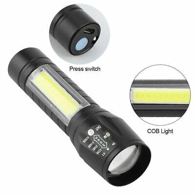 VYNEX Portable COB LED Tactical Flashlight with Storage Case β Multi-Purpose Torch for Camping, Hiking, Cycling, Emergency, Outdoor Survival and Everyday Carry 1