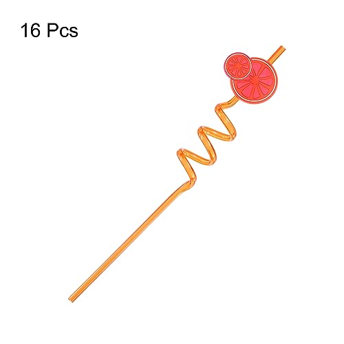 uxcell 16 pitillos divertidos rizados 27 cm naranja miniatura 3