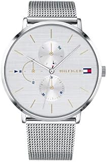 Tommy Hilfiger Multi cyferblat kwarcowy zegarek damski ze stali nierdzewnej mesh bransoletka ogniwowa