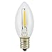 Landlite Promotion Night Light Bulb LED C7 1W, Bullet/Candle Shape LED Bulb 120V 1W E12 Candelabra Screw Base, Accent Wall Night Light/Window Candles/Christmas Villages Replacement Bulb, 4Pack