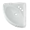 RENOVATORS Supply Manufacturing Sheffield White Vitreous China Corner Bathroom Pedestal Sinks with 4 in. Centerset Faucet Holes 21848