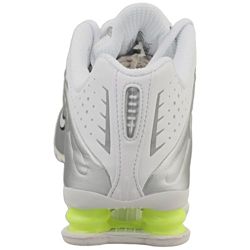 Nike Shox R4 Shoes (AR3565-102, White/Metallic Silver/Volt/White)4
