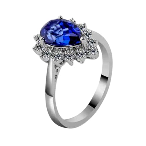 Bague de mariage argent 925 et topaze bleue éclatante avec moissanite pour femme
