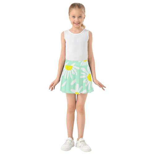 Cute Comfy Girls Skorts Athletic Shorts Skirts with Shorts School Daisy Mint Green 4t3