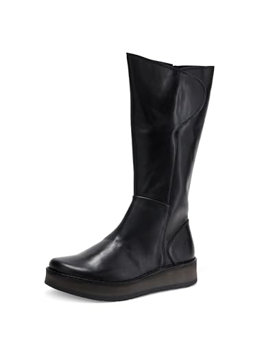 Botte haute Fly London Rhea042fly pour femme en cuir noir rustique