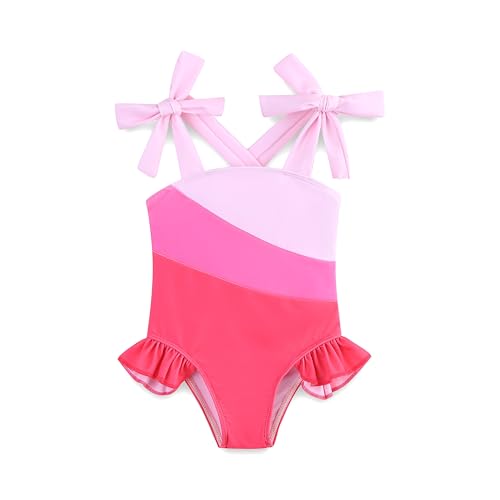 Image of Summer Baby Girl Bathing Suit Ruffle One Piece Swimsuits Quick Dry Beach Swimwear for Girls 6-9 Months