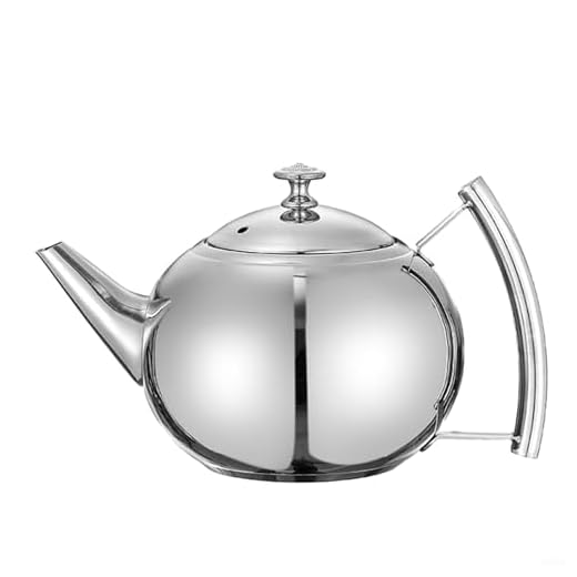 Tetera de acero inoxidable, hervidor de té seguro para estufa, botella de agua con colador de acero inoxidable extraíble para el hogar, hotel, restaurante (2 L)