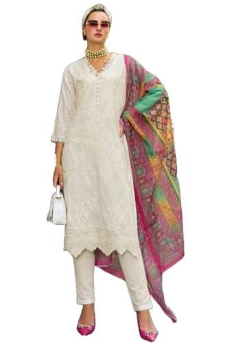 Costume traditionnel indien coton 7032 idéal pour mariage Bollywood