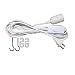 Lightingsky Extension Light Cord Hanging Lantern Pendant Lamp Cord Cable E26 Bulb Socket to 2-Prong US AC Power Cord with On/Off Switch UL Listed (White-1 Pack, 15 Feet)