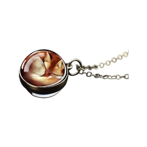 Collier initial en or et pendentif renard mignon en argent, le cadeau idéal pour fille