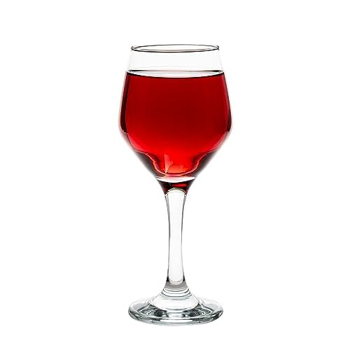 Vikko Wine Glasses, Set of 6 Stemmed Wine Glasses for Red and White Wine, 11.25 Oz Capacity, Thick and Durable Wine Glasses, Small Wine Glasses with Stem, Red Wine Glasses