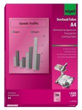 Sigel© Overhead de films fr S/W Laser/Copieur, transparent, 100 æm, A4, 100 feuilles