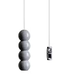 Pull Cord with Marble Effect Grey Pebble Handle, Ice White String and Connector