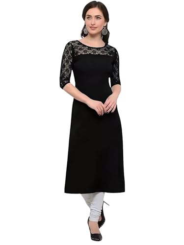 Image of Women's Crepe A-line Straight Kurtis, Plain Casual Wear Kurtis