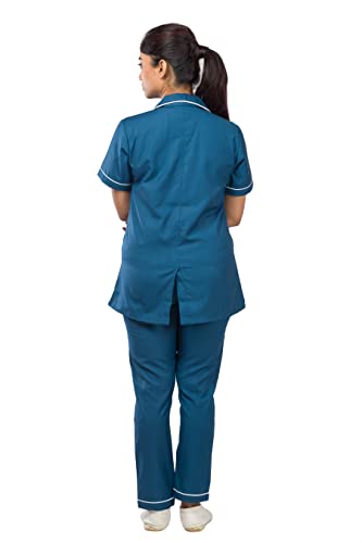 Image of Unisex Nurse Uniform With Normal Length Half Sleeves Top With 2 Pockets Regular Fit Pant Two Side Pockets - Ideals for Hospital Staff /Clinics /Nanny Uniforms |