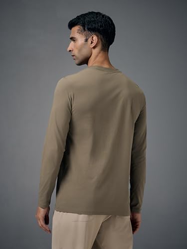 Image of TECHNOSPORT Men's Slim Fit Full Sleeve Crew Neck T-Shirt, COTFLEX Quick Dry Moisture Wicking Stretchable Sports Gym and Casual Wear