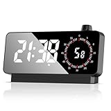 JUJNE Con : reloj de mesa digital, funciona con pilas, cuenta atrás para estudio, oficina, dormitorio, color negro