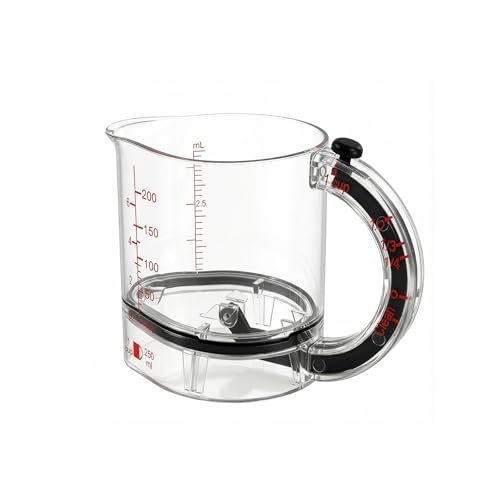 Vaso medidor ajustable de plástico 8.45 onzas miniatura 1