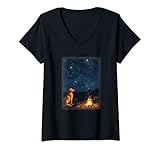 Photo Gallery donna golden labrador retriever t con un labrador campfire maglietta con collo a v Photo Gallery donna golden labrador retriever t con un labrador campfire maglietta con collo a v