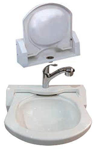 ZY Marine Boat Caravan RV Camper White Acrylic Folding Sink 558215380mm GR-Y013 (with Faucet)