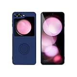 Capinha Case Tpu Acrílica Aveludada Anel Para Galaxy Z Flip 5 (Azul Marinho)