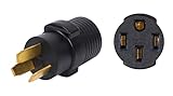 ONETAK NEMA 10-50P to 14-50R 120V/240V Compact 50 Amp 3 Prong Male Plug to 50 Amp 4 Prong Female Receptacle Generator RV Welder Dryer Stove Power Cord Adapter Connector