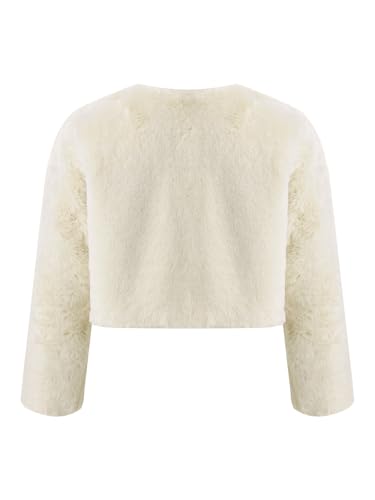 Kids Cozy Faux Fur Jacket Flower Girls Dress Coat Bolero Shrug Coat Accessories Princess Cape Winter Outerwear2