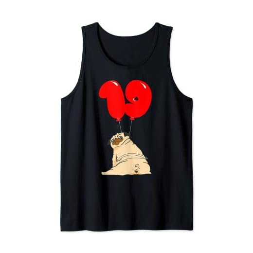 Pug Gordo - 19 Cumpleaños - Fiesta De Globos Camiseta sin Mangas