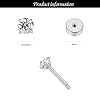 4mm Tiny CZ Flat Screw Back Stud Earrings for Unisex, Gold Screw on Flat Back Earrings, Helix Flatback Piercing Jewelry Gifts for Women Girls (Silver, 4mm) #4