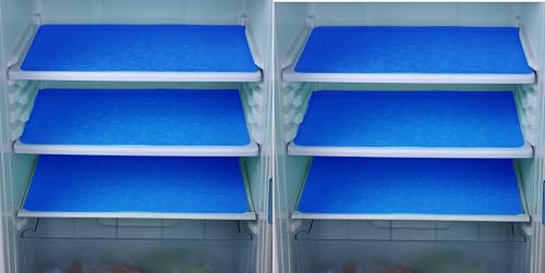 Image of Refrigerator Drawer Mat /Fridge Mat Set of 6 Piece (11.5 X 17.5 Inches) (Plain Blue)