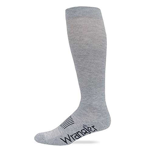 Wrangler Mens Ultra Dri Seamless Toe Western Boot Socks 1 Pair Pack (US, Alpha, X-Large, Regular, Regular, Grey)